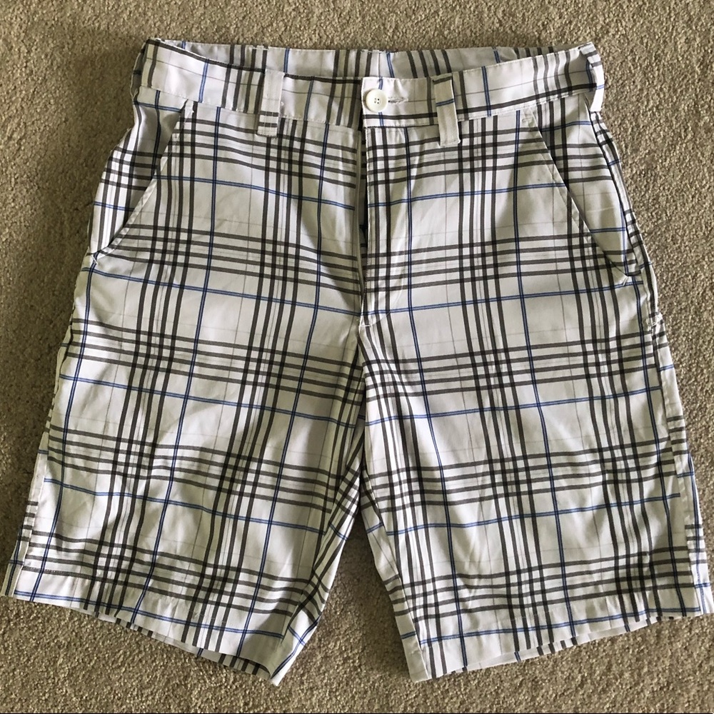 Blue and Grey Plaid Dress Short